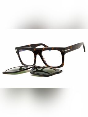 NWT, Tom Ford FT6068-B, Havana/Clear/Blue-Light Block Lens, Size53X20X145